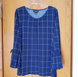 XXLT (tall) Liz Claiborne blue and white top